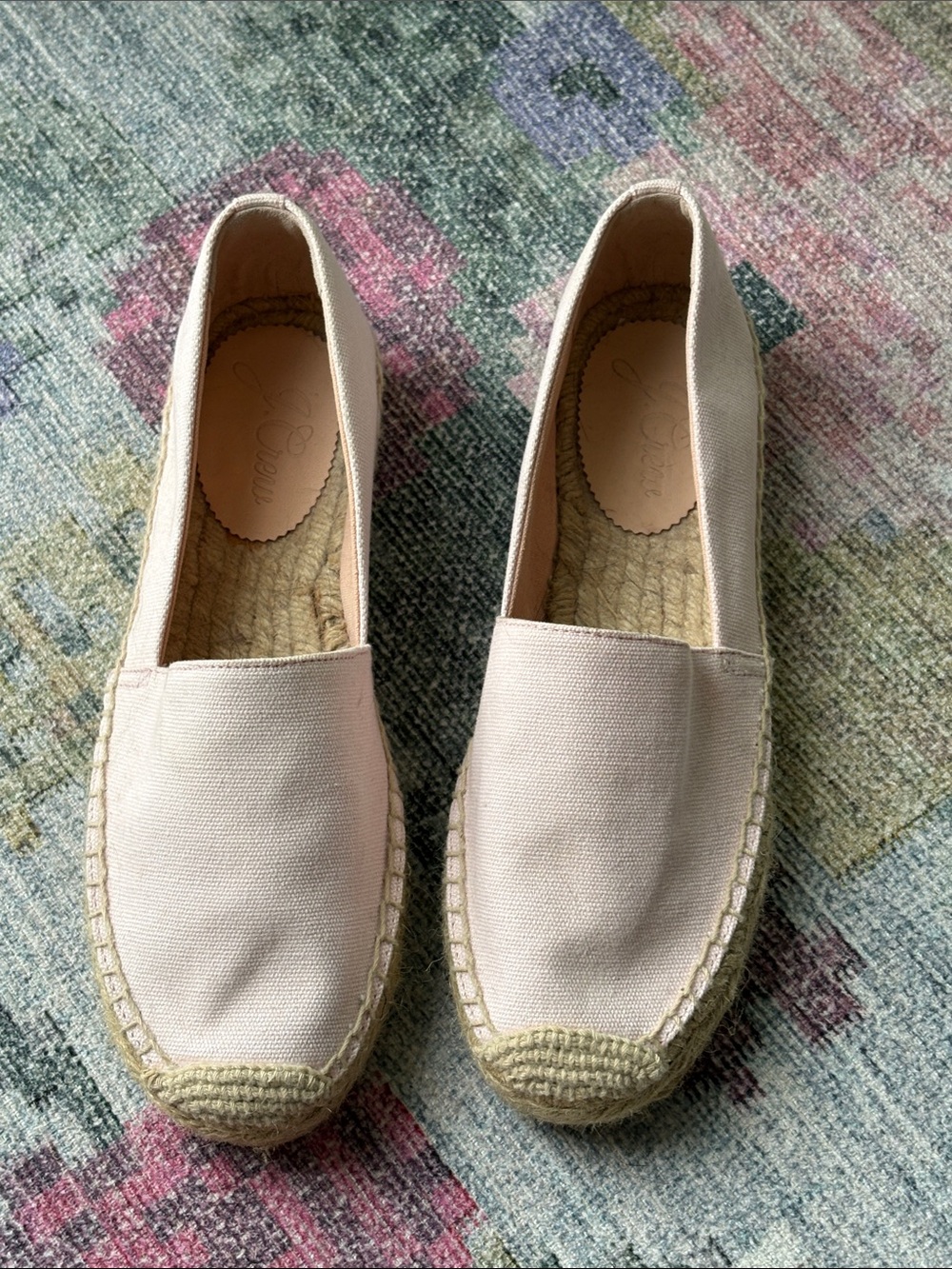 Canvas Espadrille Slip-Ons in Light Pink - Women